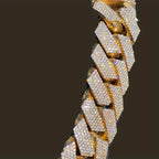 Iced Out 15mm Men's Miami Cuban Link Necklace Hip Hop Cubic Zirconia Bling Prong Cuban Chain