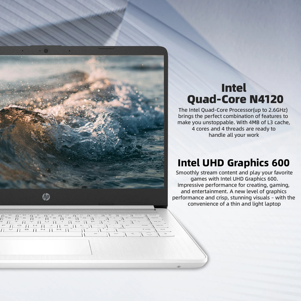 HP 14" Business Laptop,Intel Celeron N4120,16GB RAM,320GB Storage(64GB eMMC+256GB SD Card),1 Year Office 365,Windows 11 Home