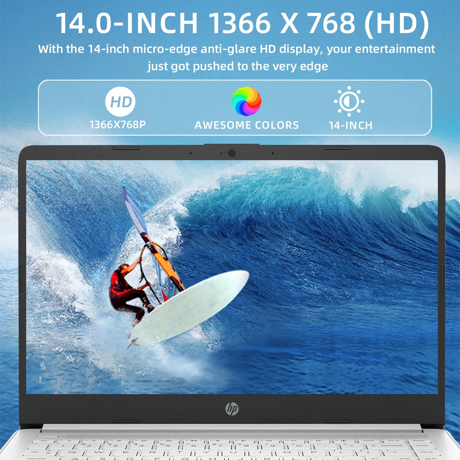 HP 14" Business Laptop,Intel Celeron N4120,16GB RAM,320GB Storage(64GB eMMC+256GB SD Card),1 Year Office 365,Windows 11 Home