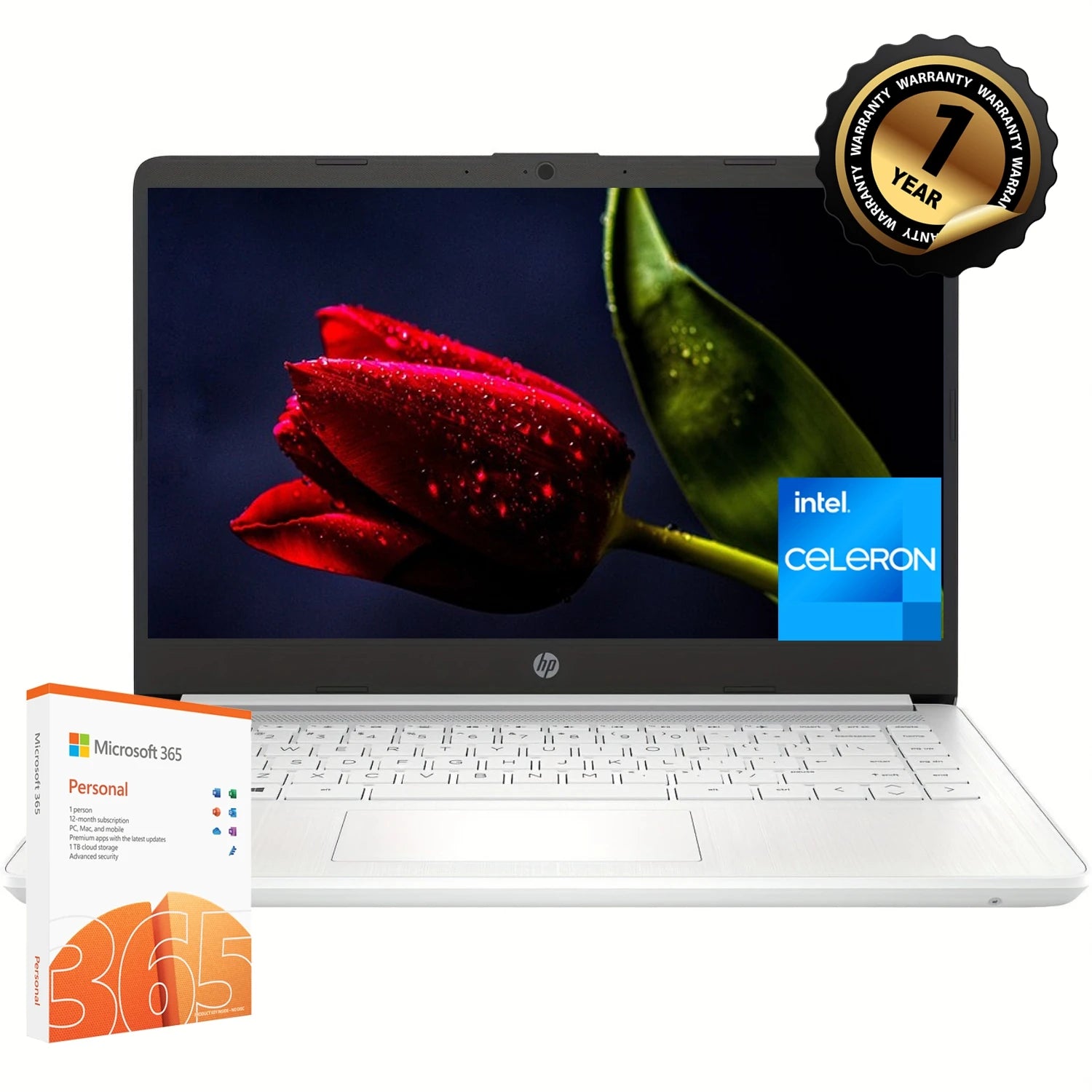 HP 14" Business Laptop,Intel Celeron N4120,16GB RAM,320GB Storage(64GB eMMC+256GB SD Card),1 Year Office 365,Windows 11 Home