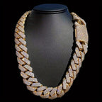 Iced Out 15mm Men's Miami Cuban Link Necklace Hip Hop Cubic Zirconia Bling Prong Cuban Chain
