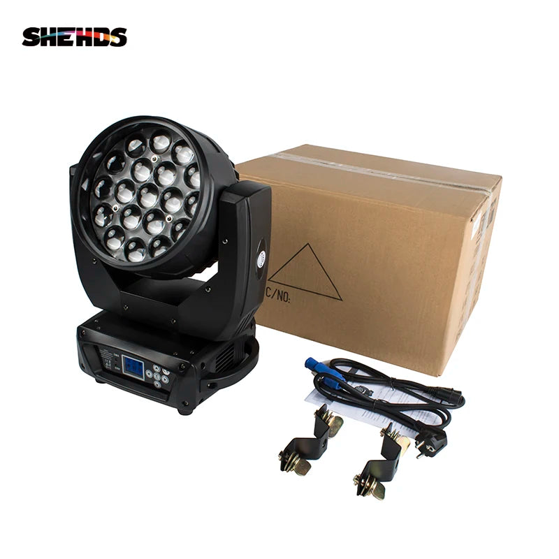 Good Price for 2Pcs Beam+Wash 19x15W RGBW Zoom Lighting DMX Control For Christmas Lights Indoor Disco lighting DJ Stage Events