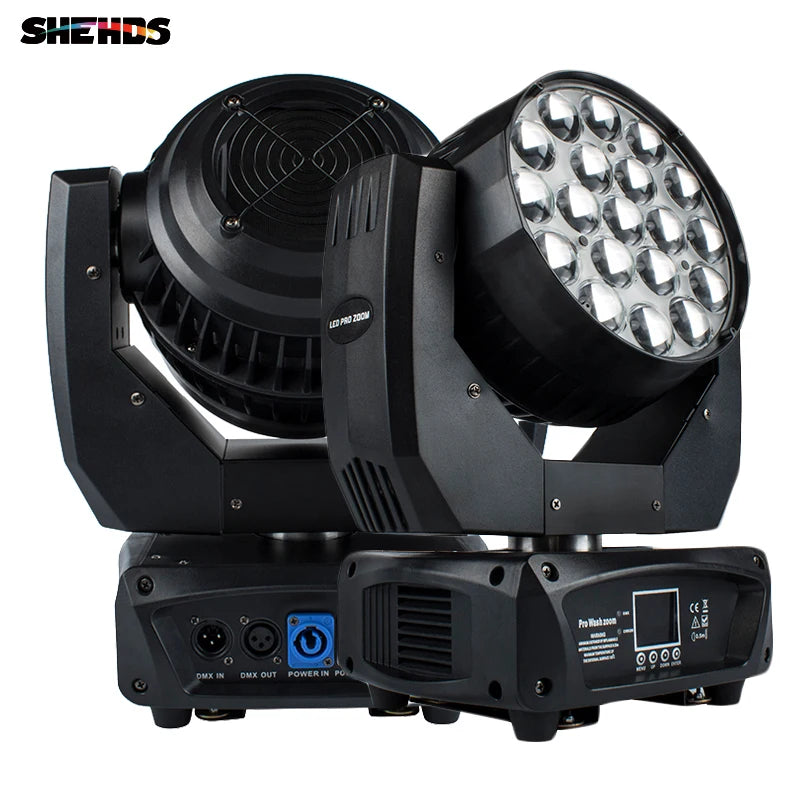 Good Price for 2Pcs Beam+Wash 19x15W RGBW Zoom Lighting DMX Control For Christmas Lights Indoor Disco lighting DJ Stage Events