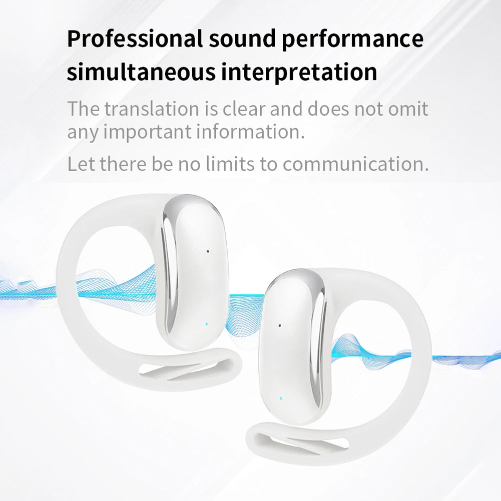 150 Languages Translator Earbuds Bluetooth-Compatible 5.4 Language Translation Earbuds Earhooks Headset Fit for Android and iOS