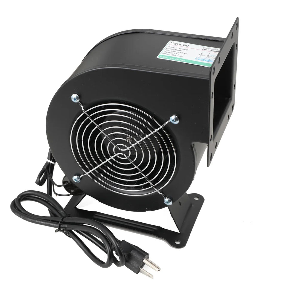 120W Centrifugal Blower Fan, Outdoor Wood Furnace Boiler Blower Round Flange Blower Fan 5.5m³/Min 2600r/min Black