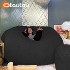 OTAUTAU King Size Giant Sofa Sac Pouf Cover No Filling Soft Fluffy Bean Bag Chair Puff Couch Floor Corner Seat Futon DD007