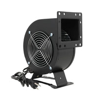 120W Centrifugal Blower Fan, Outdoor Wood Furnace Boiler Blower Round Flange Blower Fan 5.5m³/Min 2600r/min Black