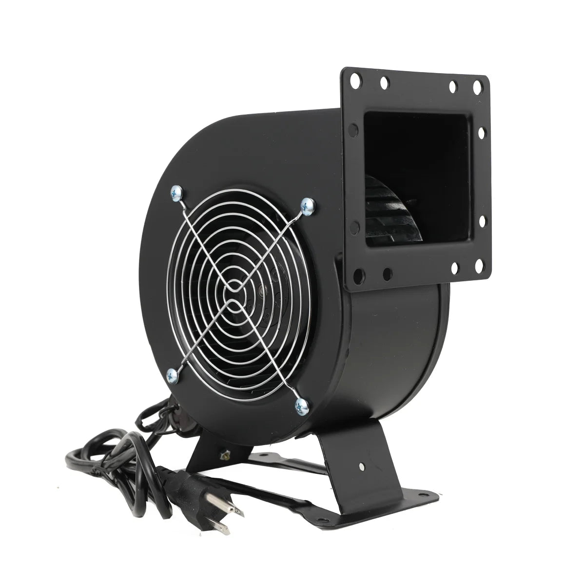 120W Centrifugal Blower Fan, Outdoor Wood Furnace Boiler Blower Round Flange Blower Fan 5.5m³/Min 2600r/min Black