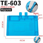 Magnetic Mat Silicone Repair Mat Circuit Board Soldering Pad Heat Resistant 932°F Anti-Static for ESD Iron Phone Repair