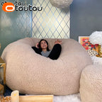 OTAUTAU King Size Giant Sofa Sac Pouf Cover No Filling Soft Fluffy Bean Bag Chair Puff Couch Floor Corner Seat Futon DD007