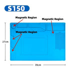 Magnetic Mat Silicone Repair Mat Circuit Board Soldering Pad Heat Resistant 932°F Anti-Static for ESD Iron Phone Repair