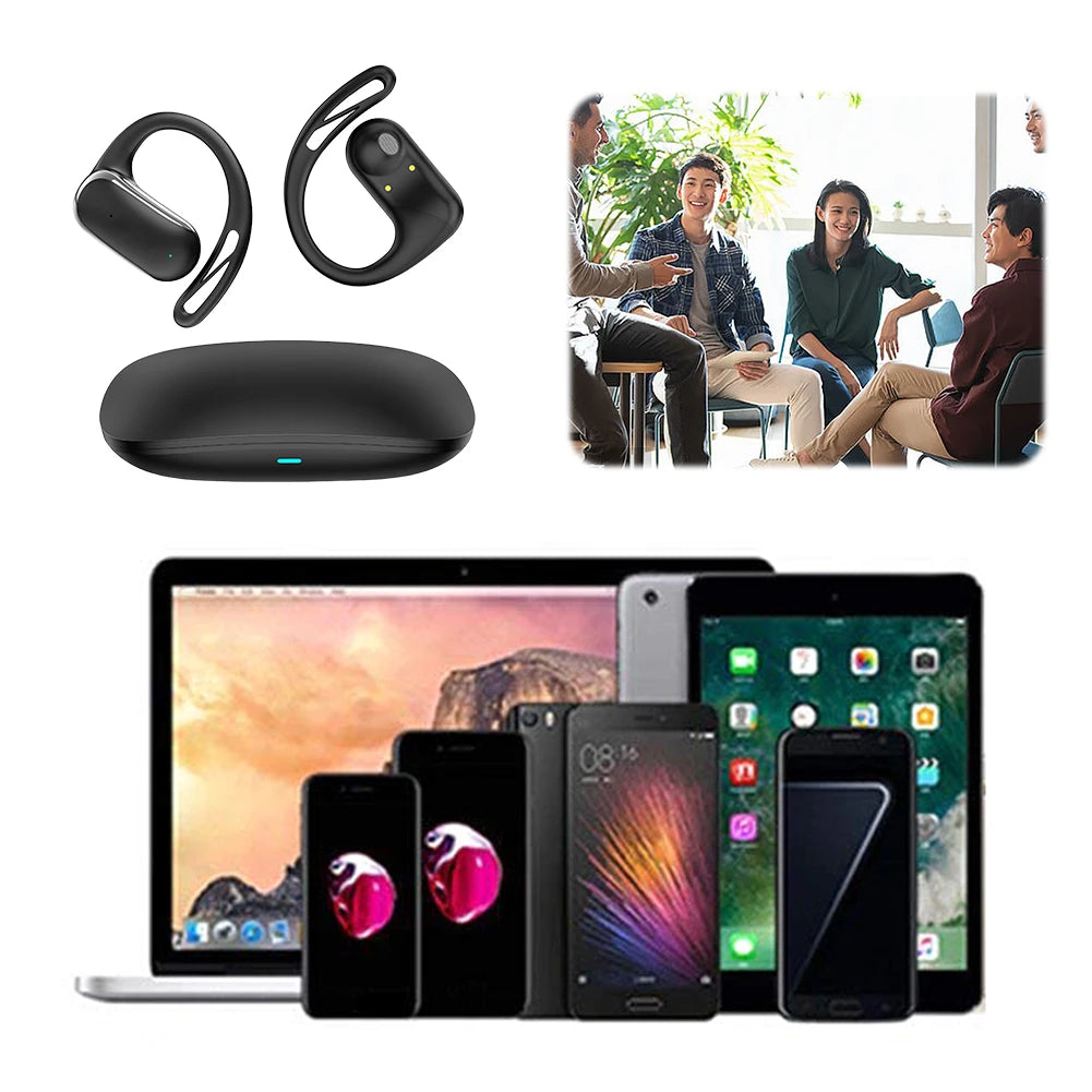 150 Languages Translator Earbuds Bluetooth-Compatible 5.4 Language Translation Earbuds Earhooks Headset Fit for Android and iOS