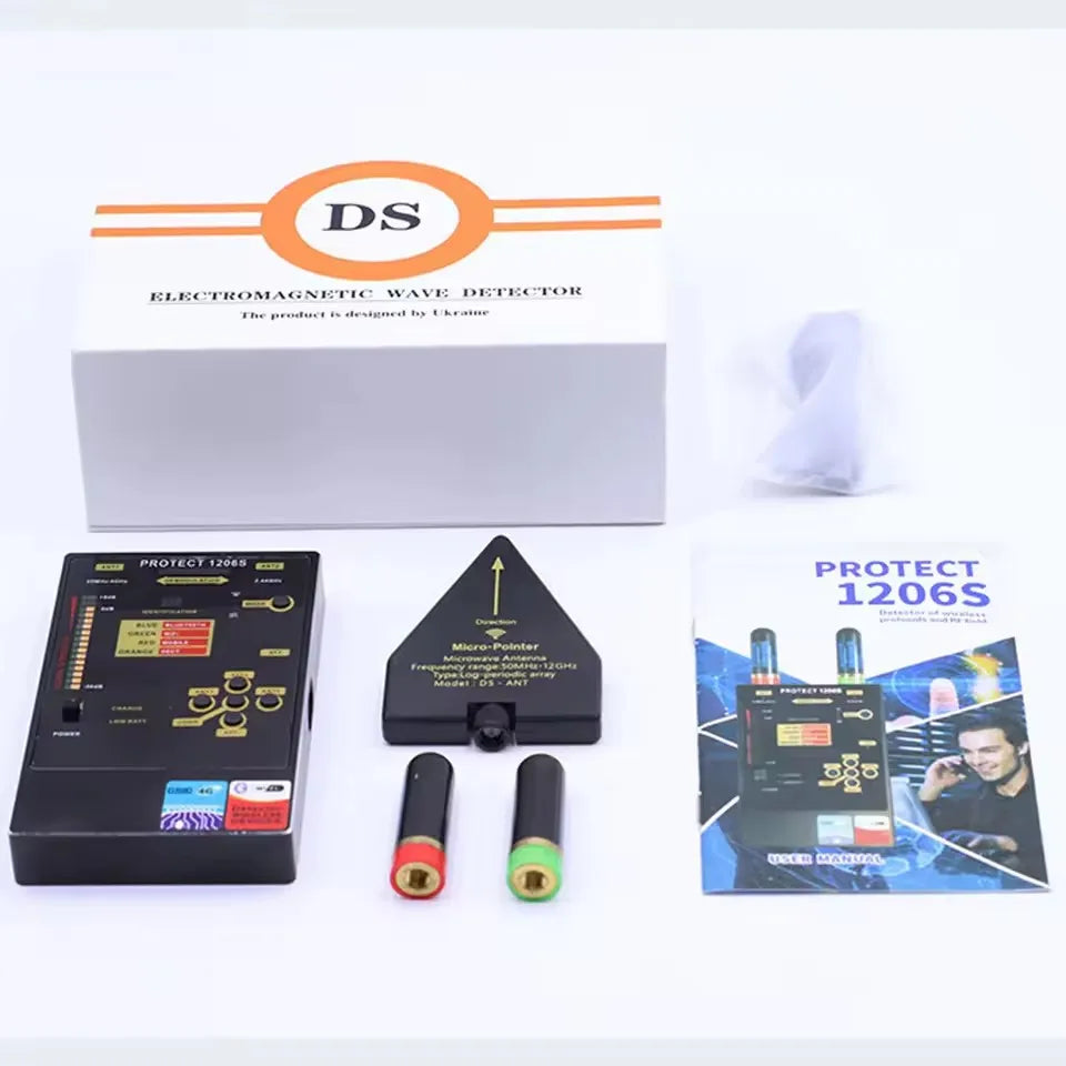1206S Military Grade Anti-Spy Kit Detect 5G/Bluetooth Signals,Professional Find Sleeping Camera,CORR Sound Activation,Metal Body