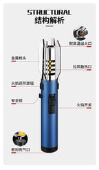 High Temperature Welding Gun Windproof Strong Red Flame Butane Gas Torch Lighter Safety Lock Fire Switch Kitchen Cigar Lighters