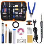 Gray 80W Digital Display Adjustable Temperature Electric Soldering Iron With Multimeter Tin Absorber Soldering Repair Tool Kit