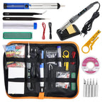 Gray 80W Digital Display Adjustable Temperature Electric Soldering Iron With Multimeter Tin Absorber Soldering Repair Tool Kit
