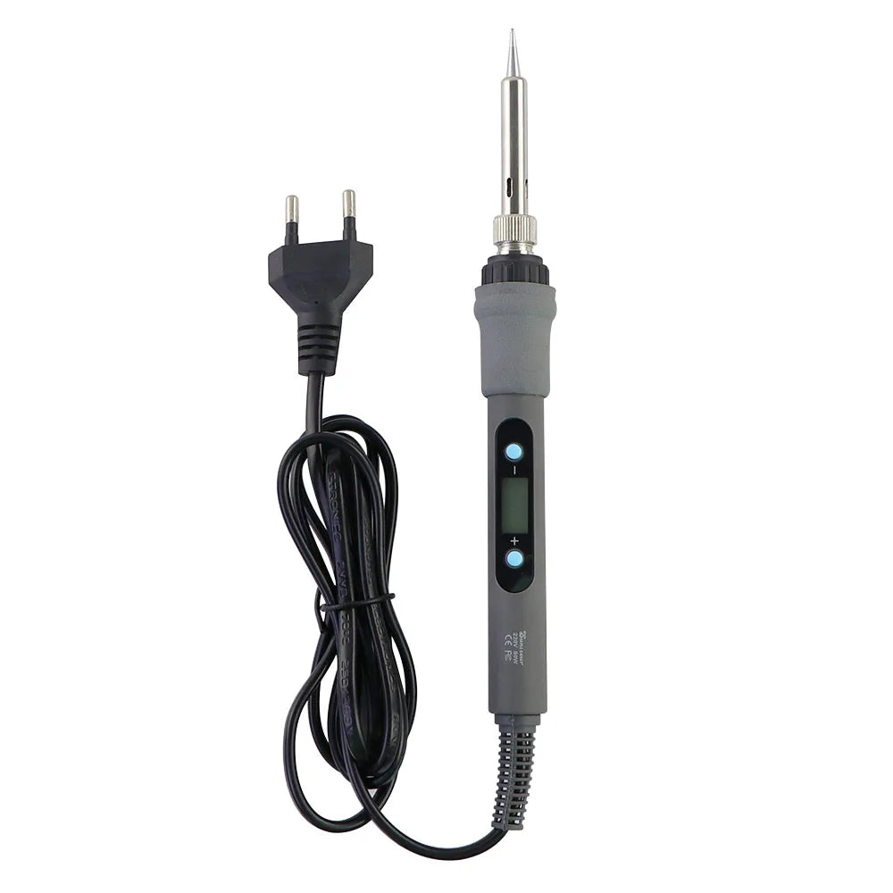 Gray 80W Digital Display Adjustable Temperature Electric Soldering Iron With Multimeter Tin Absorber Soldering Repair Tool Kit