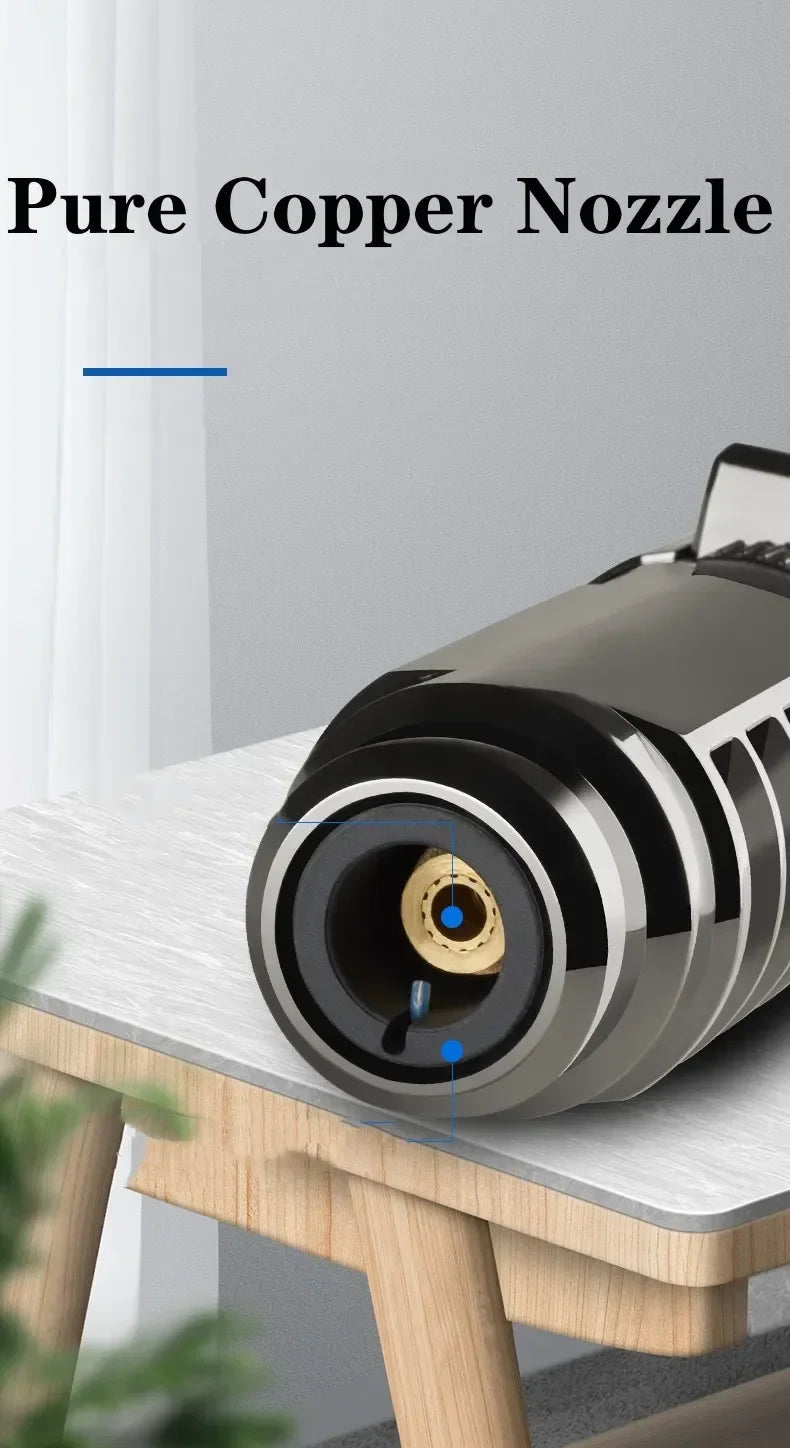 1800°High Temperature Spray Gun Butane Gas Lighter Metal Outdoor Windproof Blue Powerful Flame Torch Jet Lighter Welding Tool