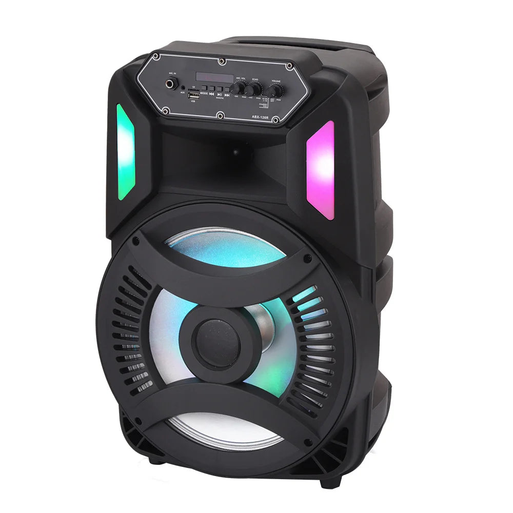 Loud Portable Bluetooth Party Speaker 12" Sub woofer Sound System karaoke Dj Rechargeable Speaker RGB Right with Mic