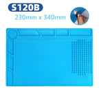Magnetic Mat Silicone Repair Mat Circuit Board Soldering Pad Heat Resistant 932°F Anti-Static for ESD Iron Phone Repair
