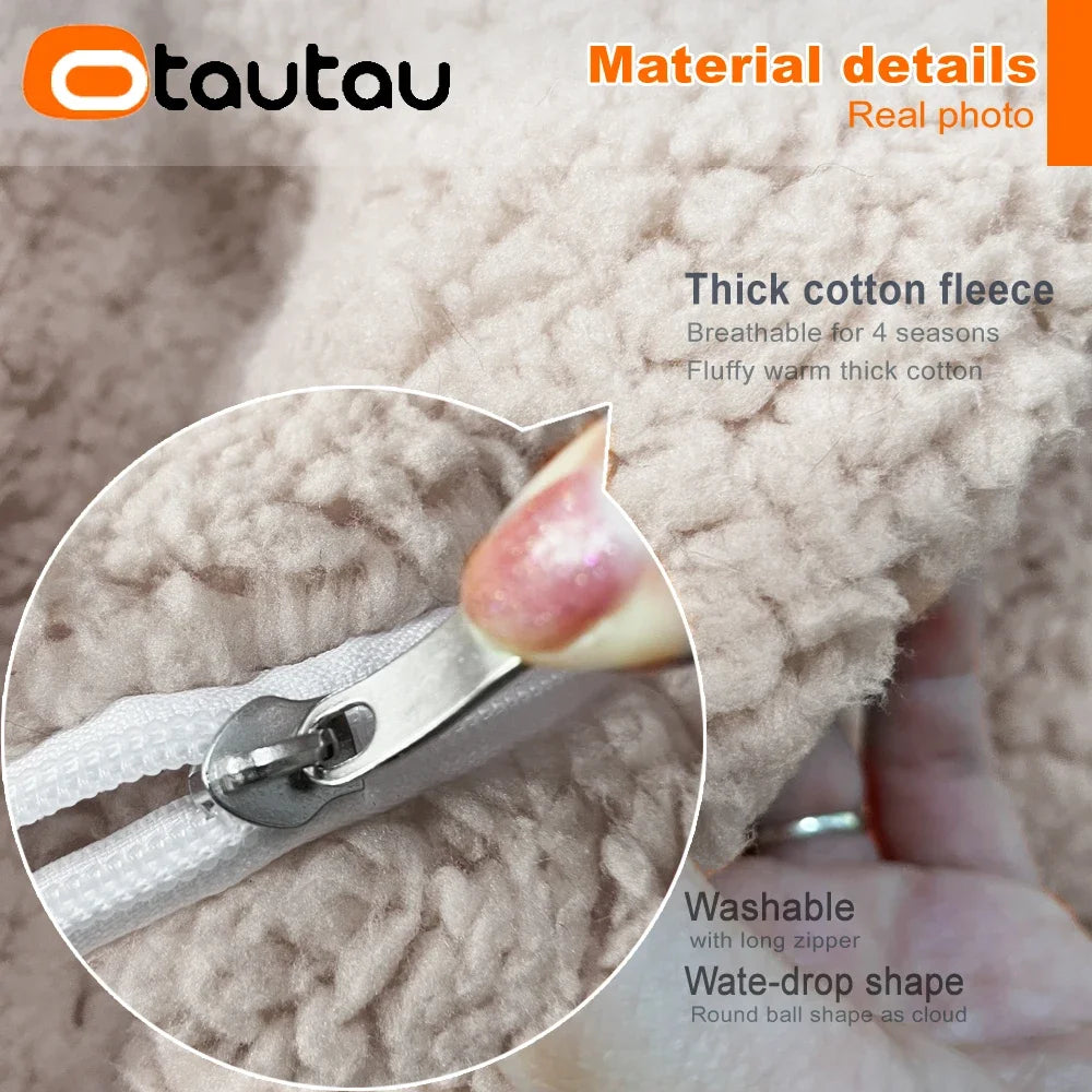 OTAUTAU King Size Giant Sofa Sac Pouf Cover No Filling Soft Fluffy Bean Bag Chair Puff Couch Floor Corner Seat Futon DD007