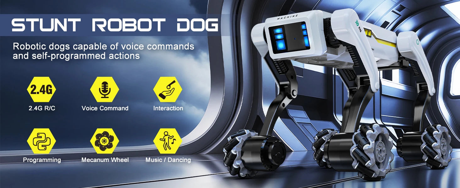 Intelligent AI RC Robot Dog Voice Dialogue APP Remote Control Programming Singing Dancing Machine Dog Kids Toys