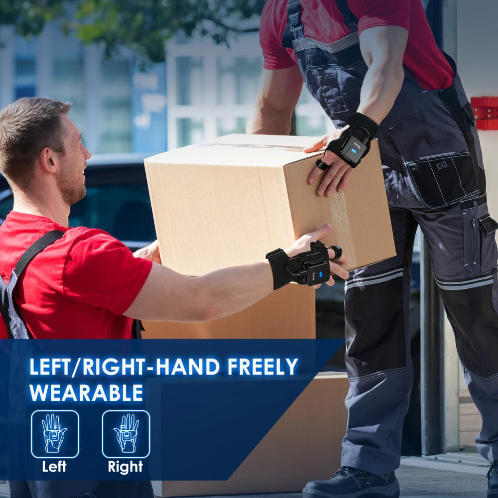 Eyoyo 2D Bluetooth Barcode Scanner Left&Right Hand Glove Wearable Scanner Patable 1D QR Finger Bar Code Reader Wireless Device