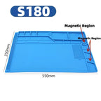 Magnetic Mat Silicone Repair Mat Circuit Board Soldering Pad Heat Resistant 932°F Anti-Static for ESD Iron Phone Repair