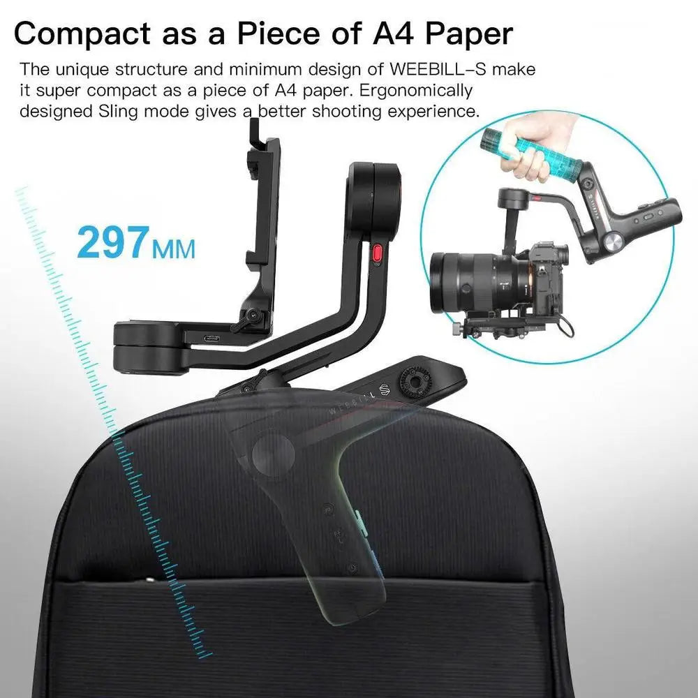 Zhiyun Weebill S Compact Gimbal Stabilizer for DSLR & Mirrorless Camera Sony Nikon  Panasonic Canon 3-Axis Handheld Weebills