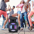 Loud Portable Bluetooth Party Speaker 12" Sub woofer Sound System karaoke Dj Rechargeable Speaker RGB Right with Mic