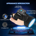 Eyoyo 2D Bluetooth Barcode Scanner Left&Right Hand Glove Wearable Scanner Patable 1D QR Finger Bar Code Reader Wireless Device