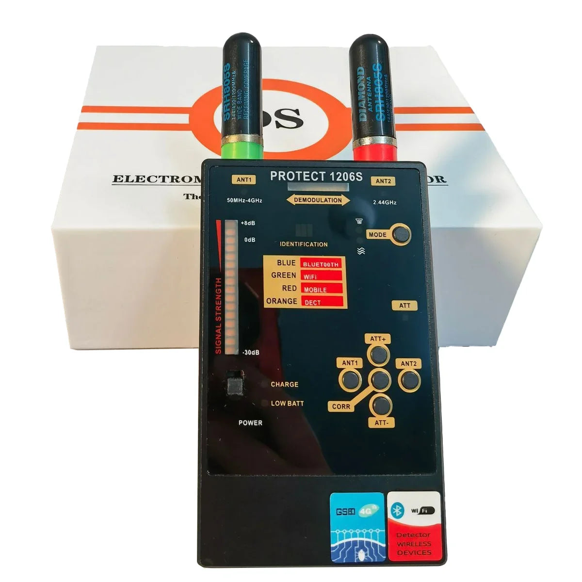 1206S Military Grade Anti-Spy Kit Detect 5G/Bluetooth Signals,Professional Find Sleeping Camera,CORR Sound Activation,Metal Body