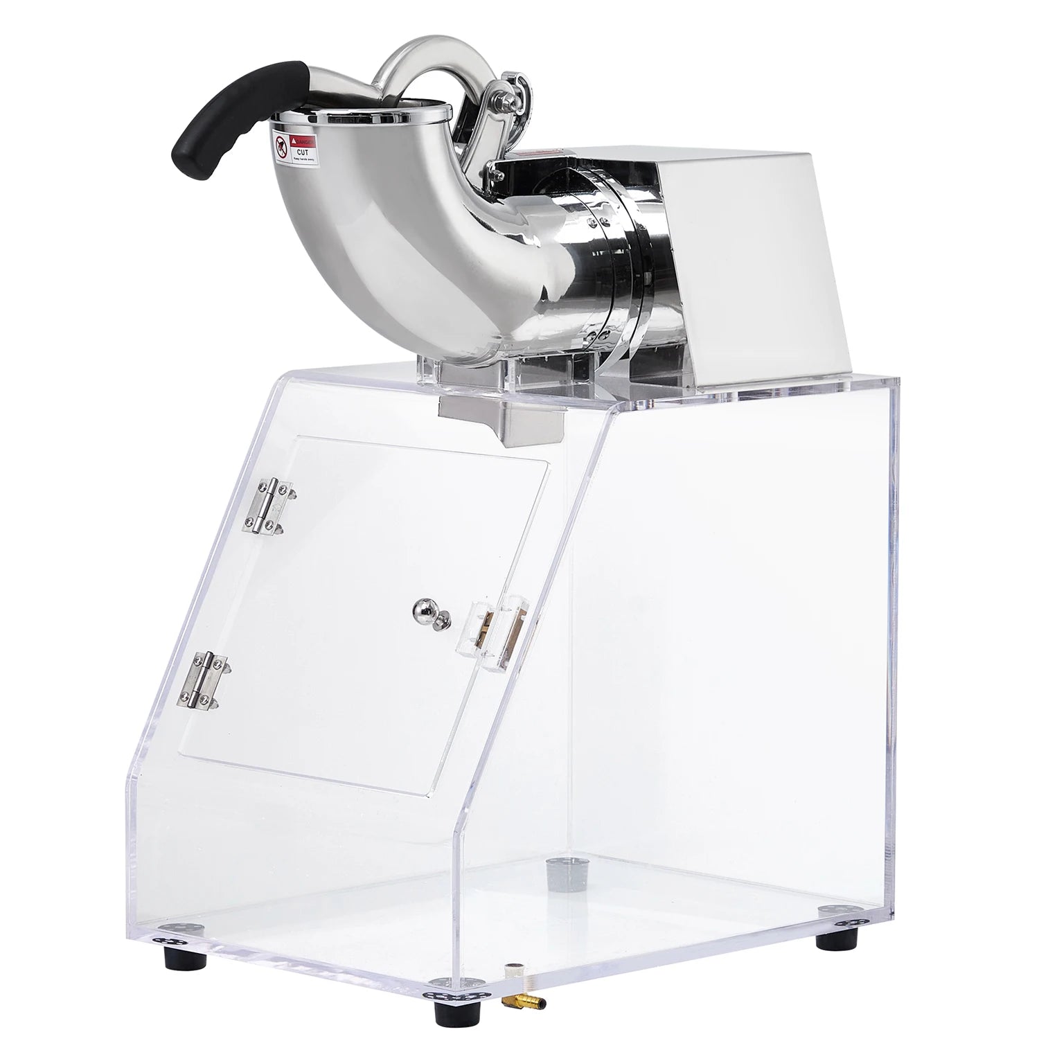 Commercial Ice Crusher Electric Snow Cone Machine with Dual Blades, Stainless Steel Shaved Ice Machine with Safety On/Off Switch