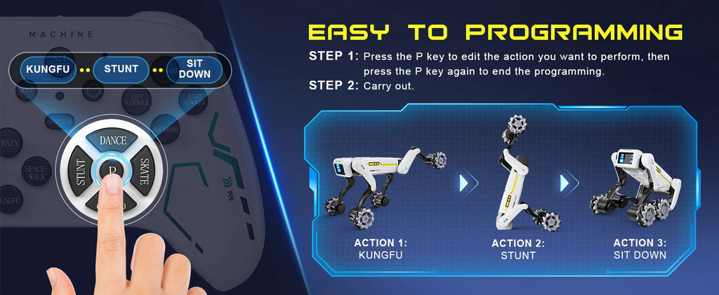 Intelligent AI RC Robot Dog Voice Dialogue APP Remote Control Programming Singing Dancing Machine Dog Kids Toys