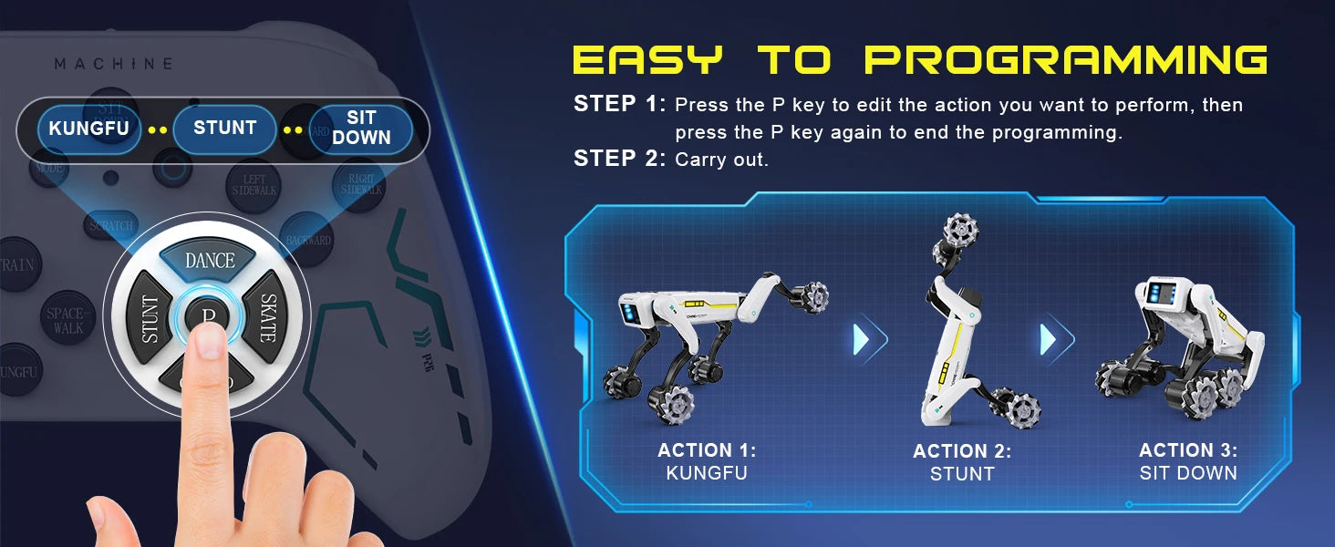 Intelligent AI RC Robot Dog Voice Dialogue APP Remote Control Programming Singing Dancing Machine Dog Kids Toys