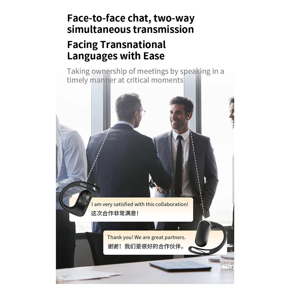 150 Languages Translator Earbuds Bluetooth-Compatible 5.4 Language Translation Earbuds Earhooks Headset Fit for Android and iOS