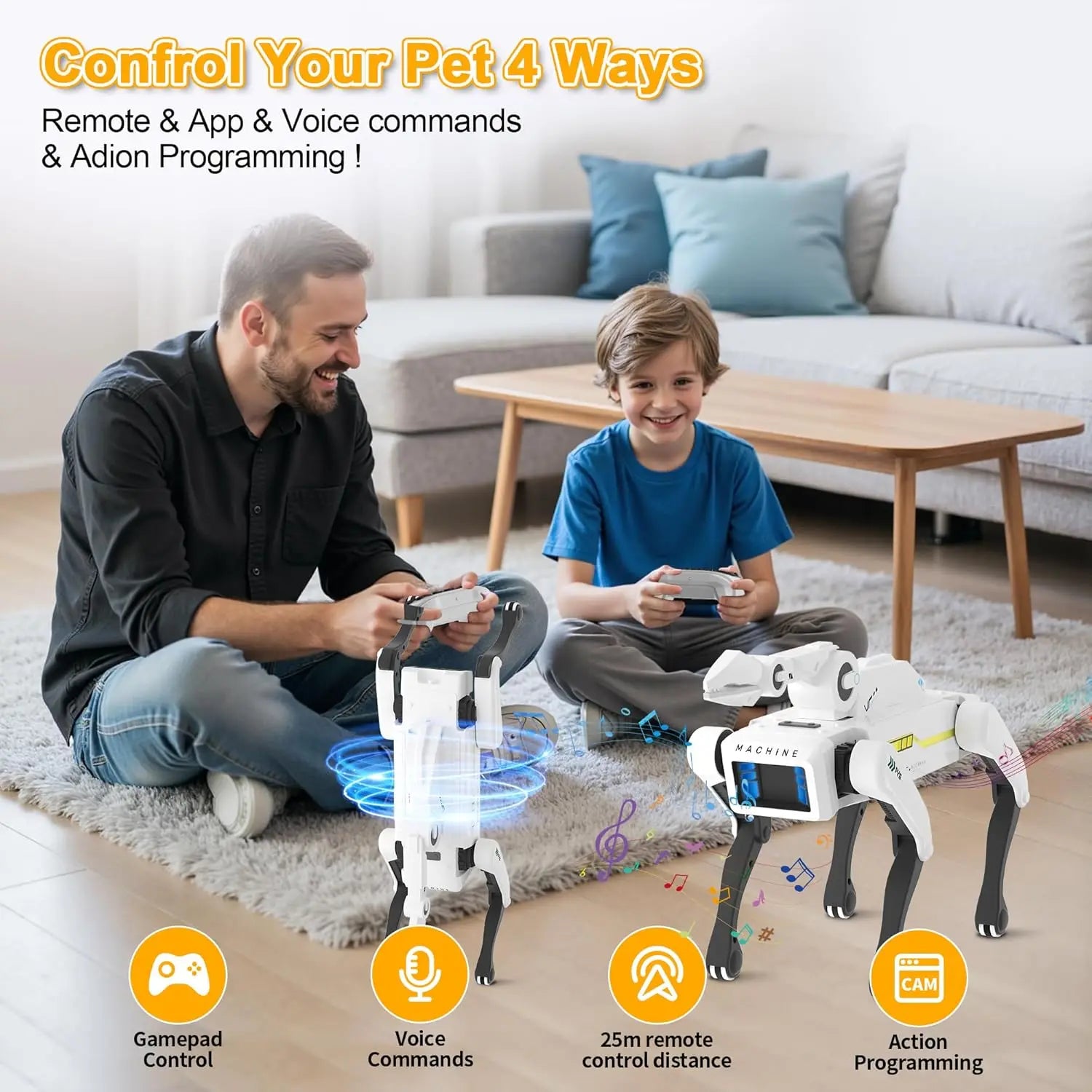 Intelligent AI RC Robot Dog Voice Dialogue APP Remote Control Programming Singing Dancing Machine Dog Kids Toys