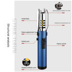 High Temperature Welding Gun Windproof Strong Red Flame Butane Gas Torch Lighter Safety Lock Fire Switch Kitchen Cigar Lighters