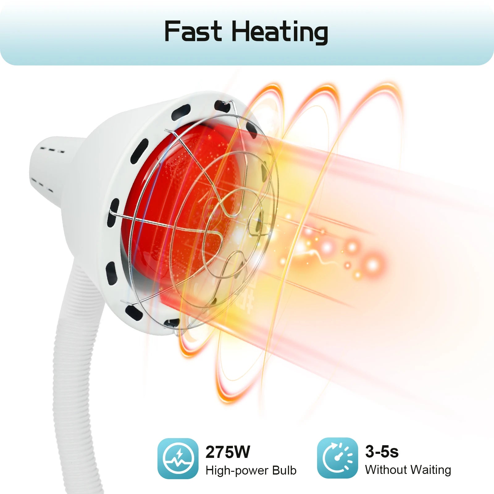 Infrared Light, 275W Red Near Infrared Heat Lamp with 2 Heads for Relieve Joinpt Pain and Muscle Aches