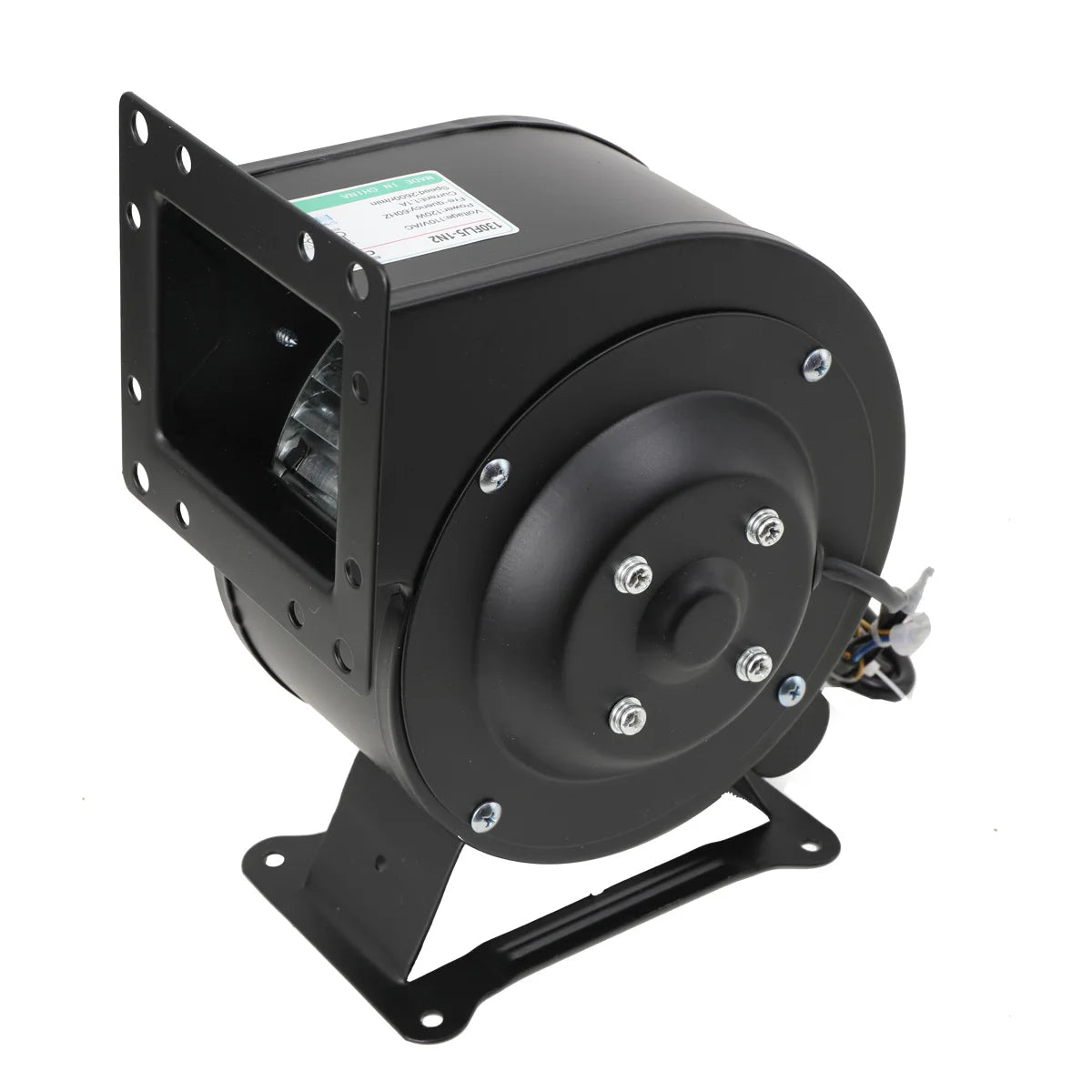 120W Centrifugal Blower Fan, Outdoor Wood Furnace Boiler Blower Round Flange Blower Fan 5.5m³/Min 2600r/min Black