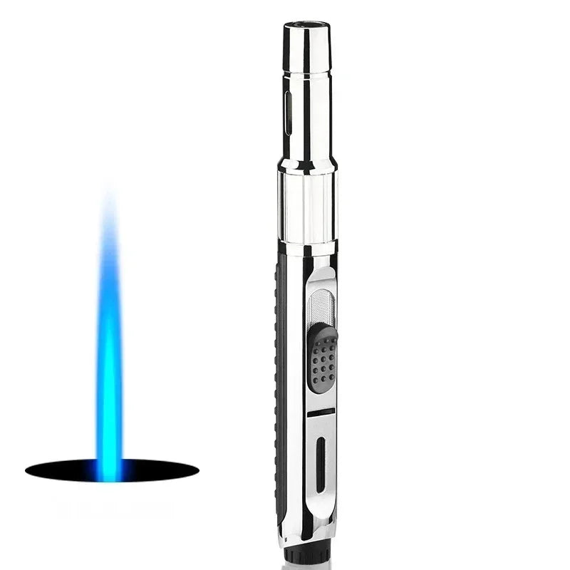1800°High Temperature Spray Gun Butane Gas Lighter Metal Outdoor Windproof Blue Powerful Flame Torch Jet Lighter Welding Tool