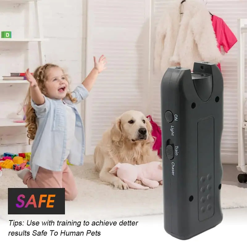 Dog Repeller Portable Ultrasonic Deterrent Handheld Anti-barking 3in1 Dog Training Device Repel Animals Pets Dog Trainer