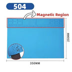 Magnetic Mat Silicone Repair Mat Circuit Board Soldering Pad Heat Resistant 932°F Anti-Static for ESD Iron Phone Repair