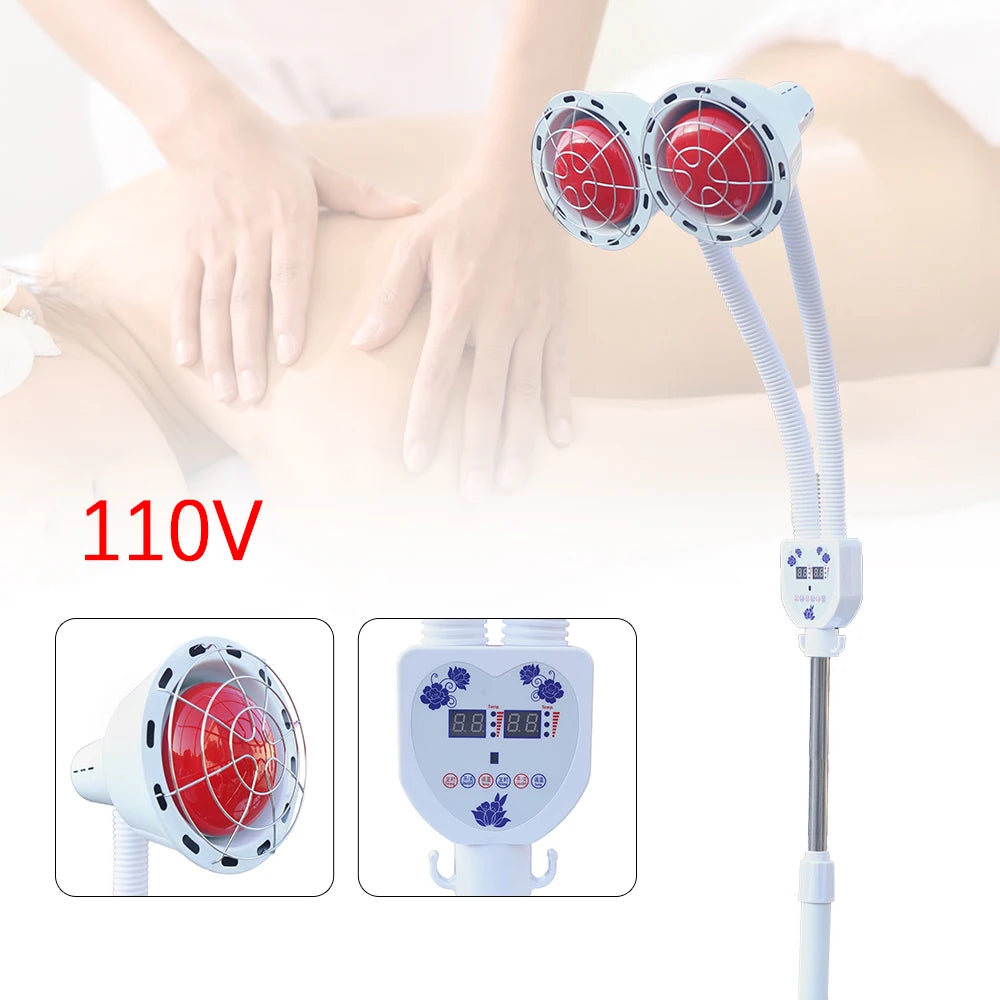 Infrared Light, 275W Red Near Infrared Heat Lamp with 2 Heads for Relieve Joinpt Pain and Muscle Aches