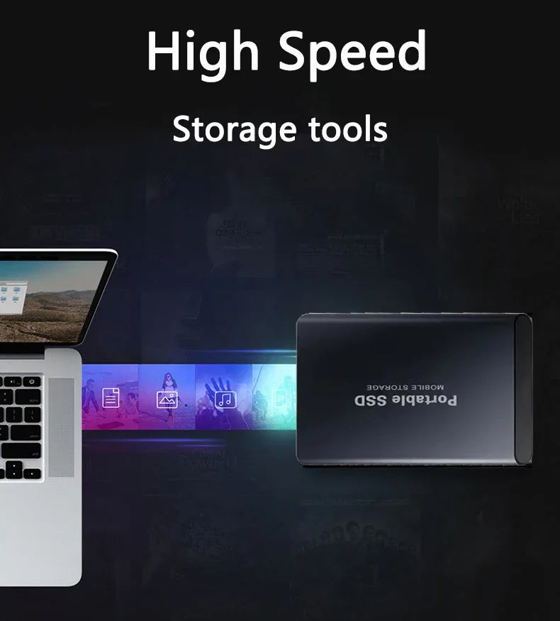 New External Hard Drive 2TB Portable SSD 4TB High-Speed Hard Disk 128TB Mass Mobile Solid State Drive USB3.1 for Laptops/PC/MAC