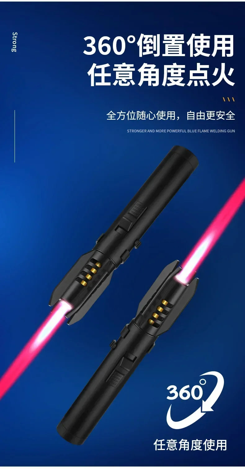 High Temperature Welding Gun Windproof Strong Red Flame Butane Gas Torch Lighter Safety Lock Fire Switch Kitchen Cigar Lighters