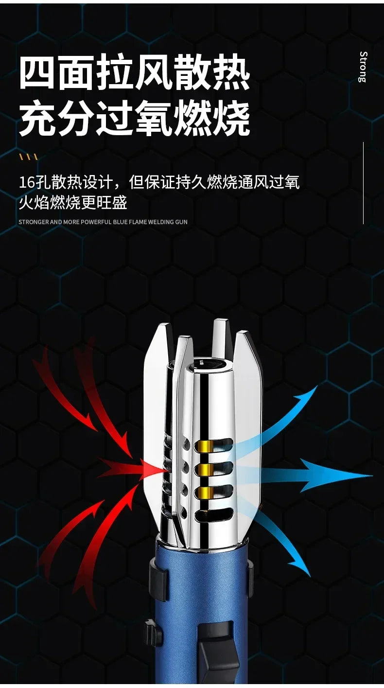 High Temperature Welding Gun Windproof Strong Red Flame Butane Gas Torch Lighter Safety Lock Fire Switch Kitchen Cigar Lighters